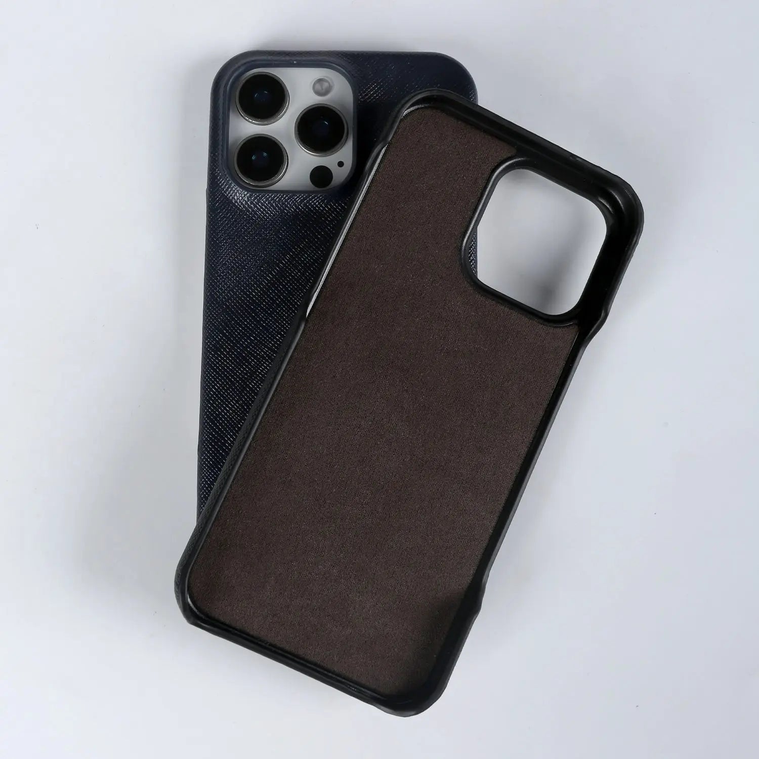 iPhone 15 Series Real Cowhide Leather Case with Embroidered Dog Design