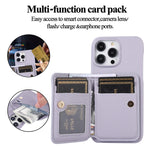 Crossbody Leather Case with Card Bag and Long Lanyard for iPhone 15 Series