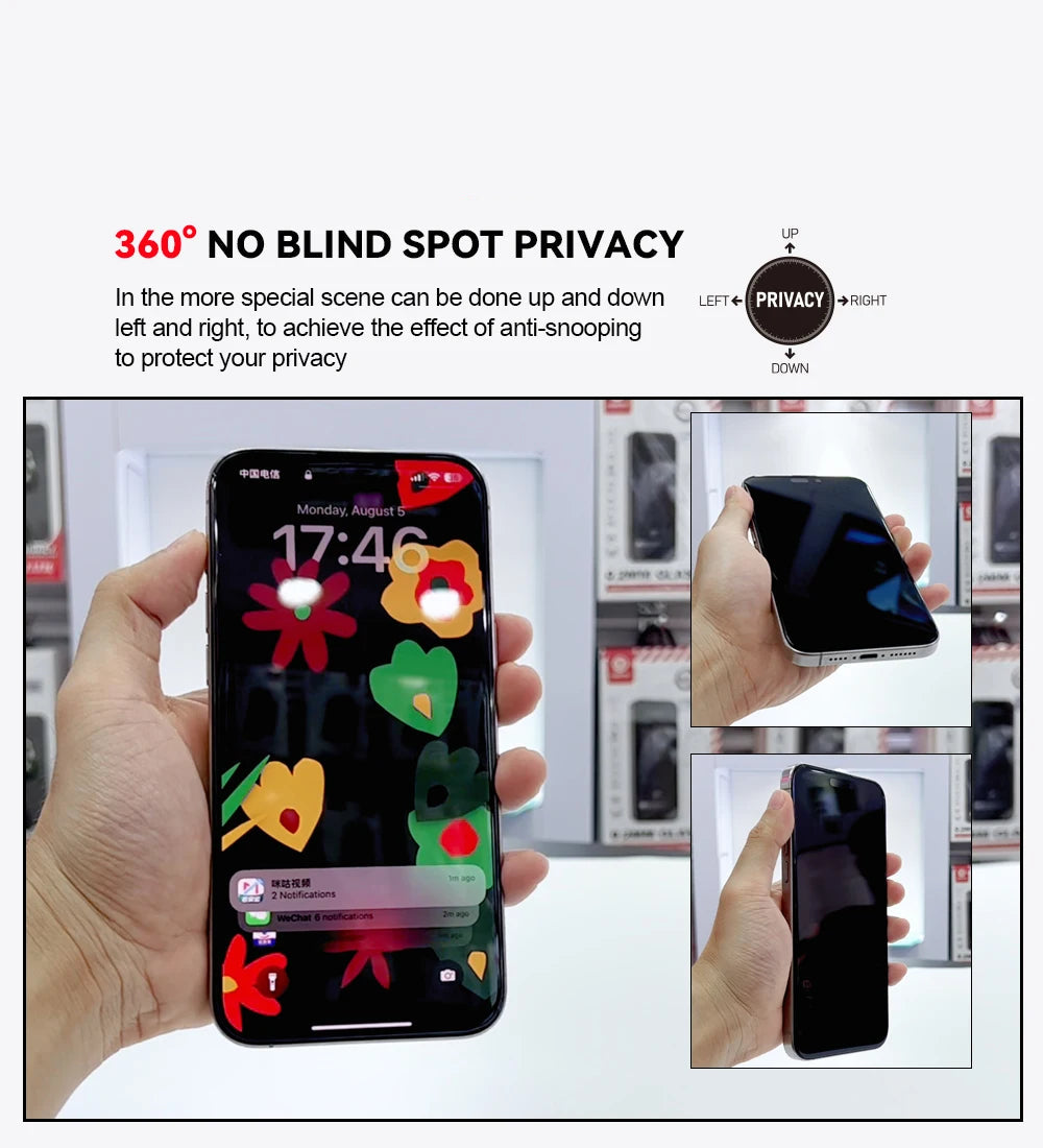 Anti-Spy Tempered Glass Screen Protector for iPhone 16 Series