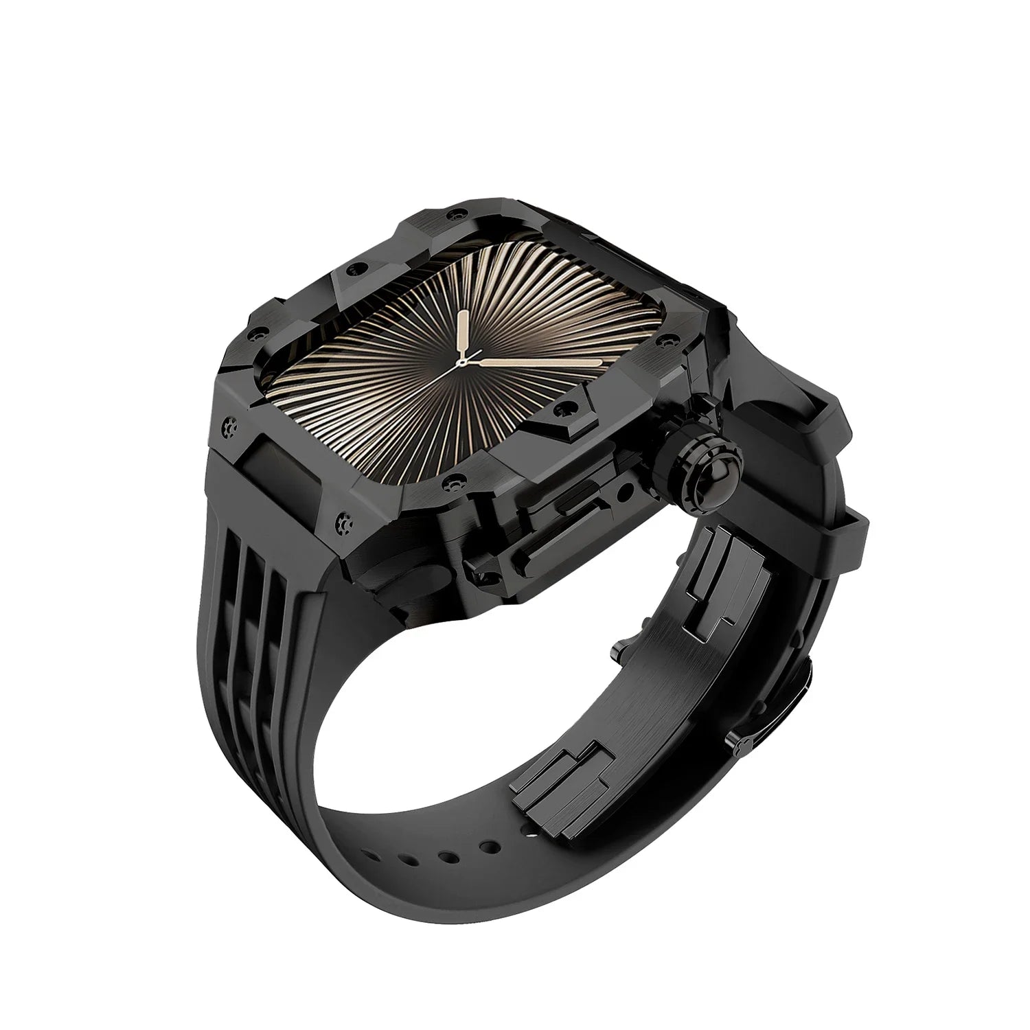 Luxury Stainless Steel Case & Silicone Strap Modification Kit for Apple Watch Series 10 (46mm)