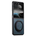 Textured Leather Magnetic Case with Rotating Ring for Samsung Galaxy Z Flip 8