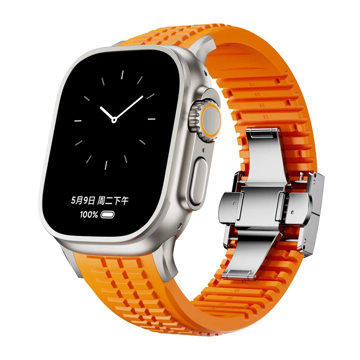 Luxury Sports Silicone Band with Metal Bracelet for Apple Watch