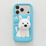3D Puppy Cartoon Silicone Case with Hand Grip for iPhone 17 Series