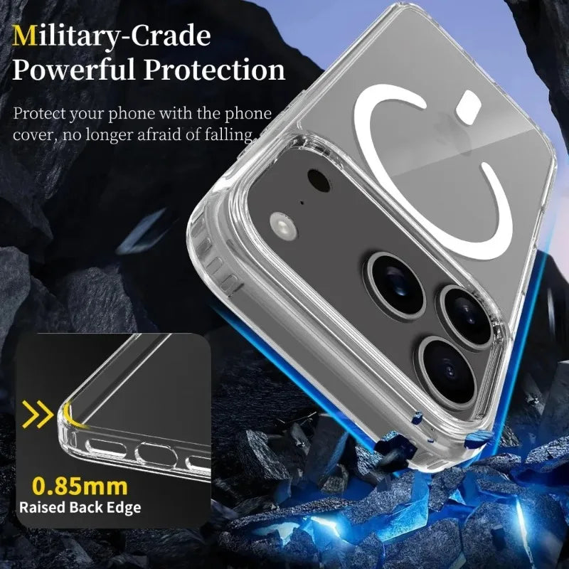 Shockproof Clear MagSafe Case for iPhone 17 Series