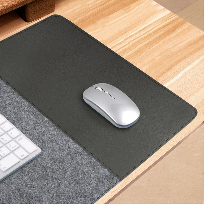 Modern Felt & Leather Mouse Pad