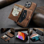 2-in-1 Detachable Cards Bag Wallet Leather Flip Magnet Case for iPhone 15 Series