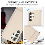 Crossbody Mirror Card Slot Wallet Leather Case for Samsung Galaxy S24 Series