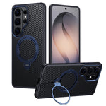 Premium Carbon Fiber Style Magnetic Case  With Kickstand for Samsung Galaxy S25 Series