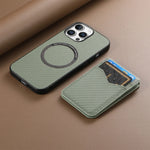 iPhone 16 Series Carbon Fiber MagSafe Case with Magnetic Wallet