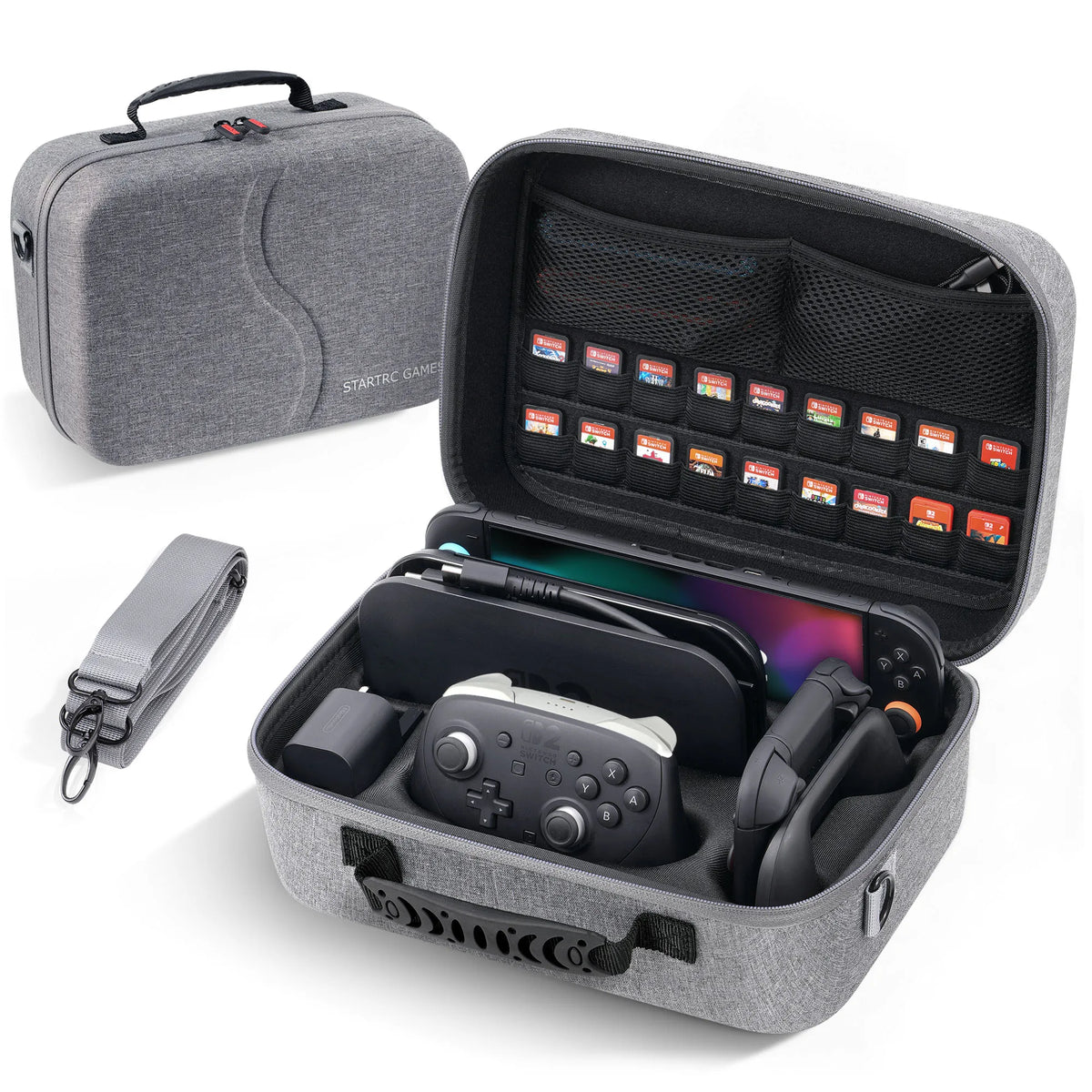 Hard Shell Travel Case With 24-28 Game Card Pockets for Nintendo Switch 2