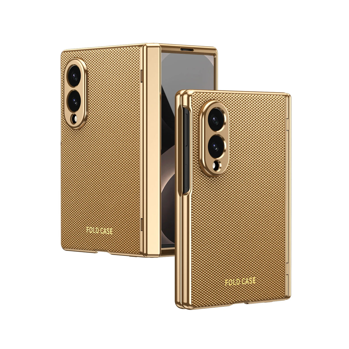 Synthetic Leather Hinge Protection Case with Tempered Glass Screen Protector for Samsung Galaxy Z Fold 8