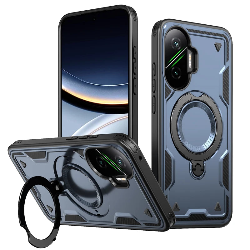 Xiaomi POCO F7 5G Military-Grade Case with 360° Magnetic Ring Stand