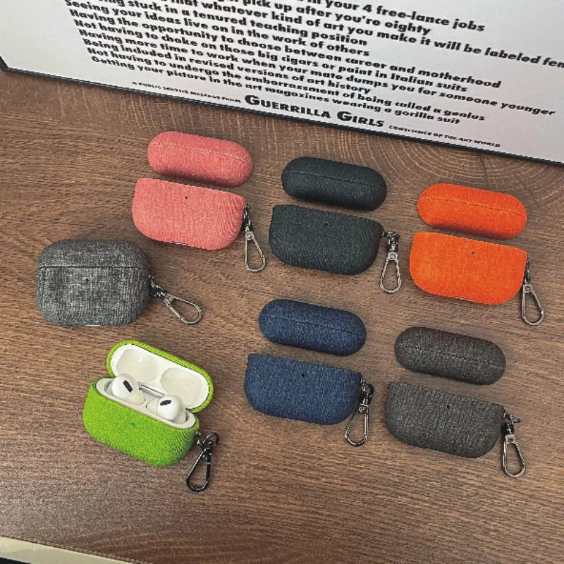 Cloth Pattern Genuine Leather Case for AirPods Pro 2