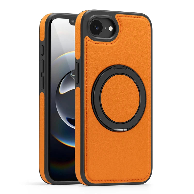 Shockproof Magnetic PC + TPU Case with 360° Rotating Ring Holder for iPhone 16e