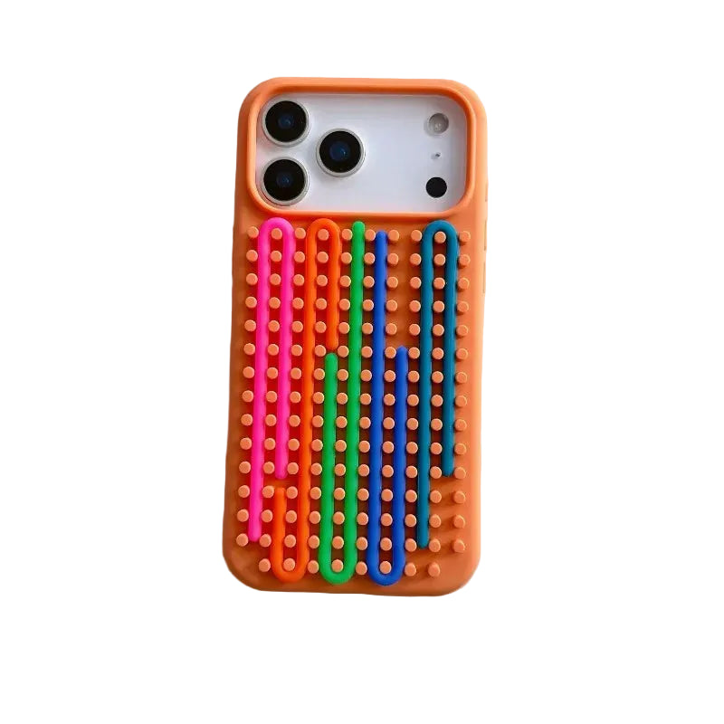 Cylindrical Labyrinth Silicone Phone Case for iPhone 17 Series