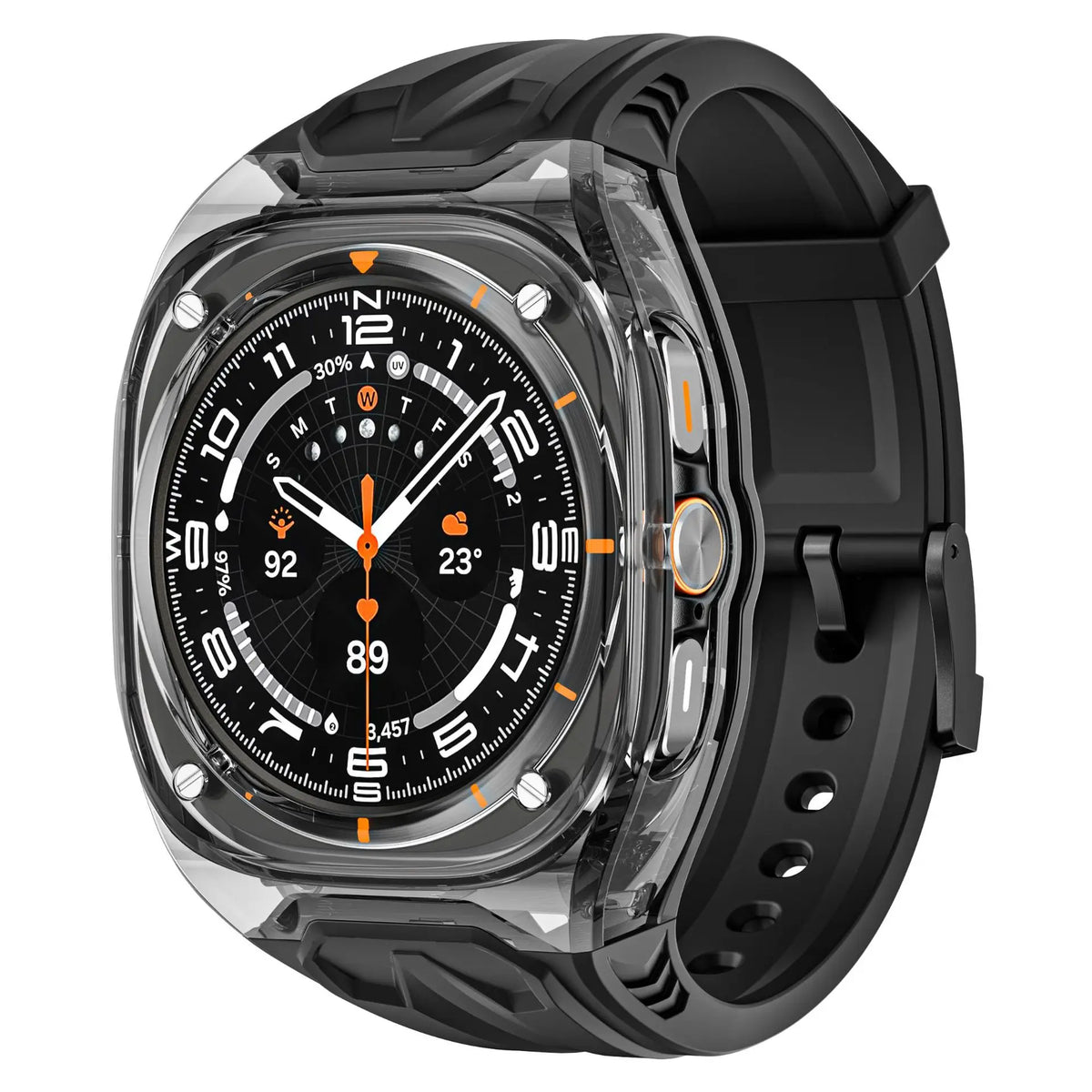 Integrated Transparent Case and Silicone Wristband for Samsung Galaxy Watch Ultra 2