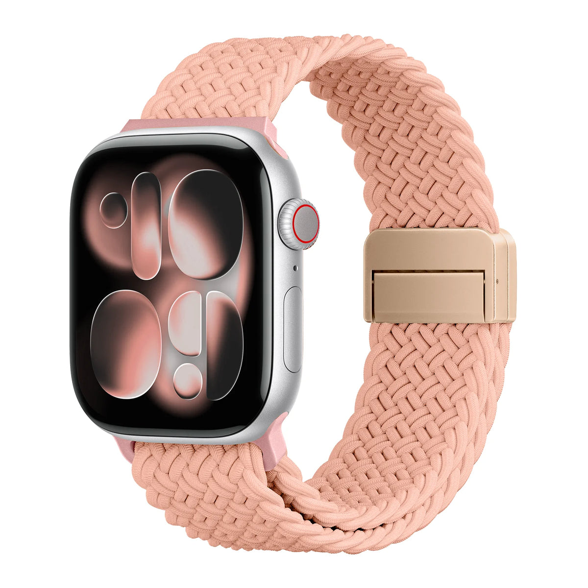 Breathable Woven Nylon Band with Magnetic Snap Closure for Apple Watch