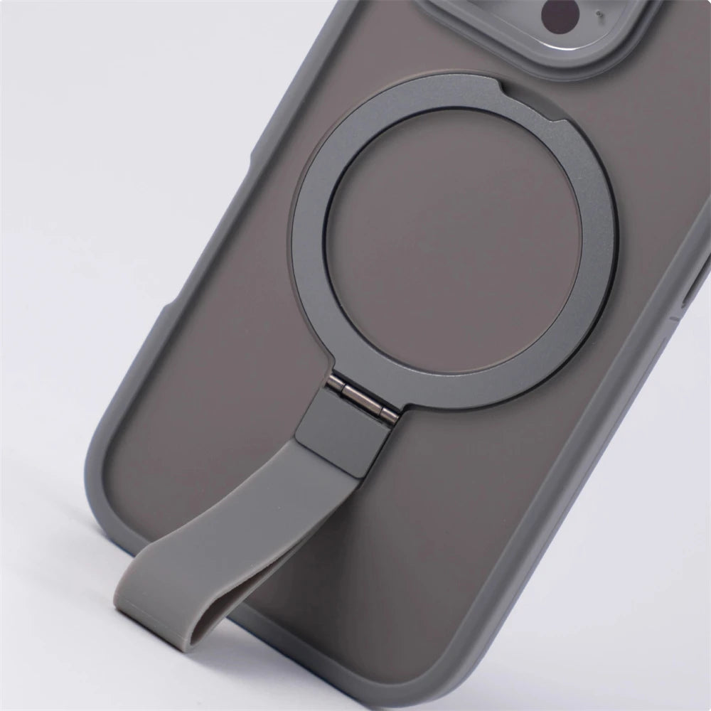 Shockproof Matte MagSafe Case with Stand & Lanyard for iPhone 16 Series