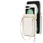 Crossbody Leather Wallet Case with Zipper & Card Holder for Samsung Galaxy Z Flip 6