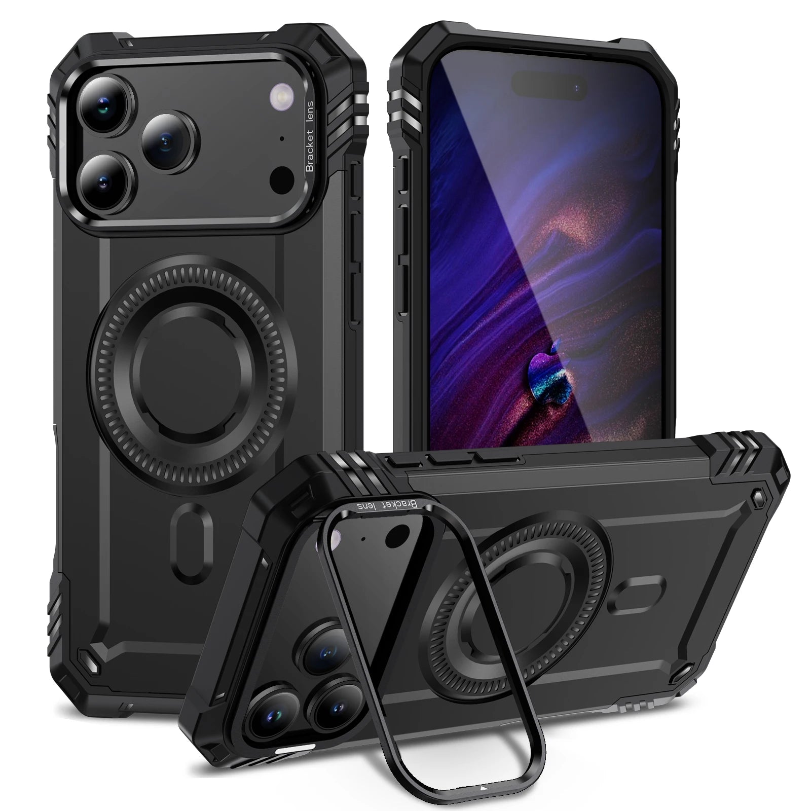 Armor Shockproof MagSafe Case with Metal Lens Bracket for iPhone 17 Series