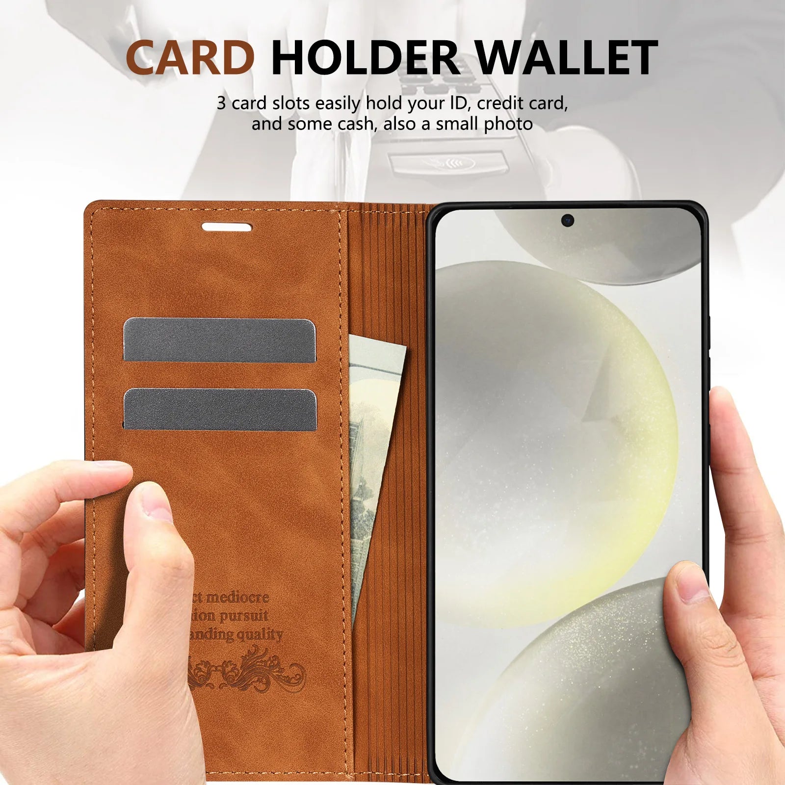 Business Flip Wallet Case with Card Slots for Samsung Galaxy S26 Series