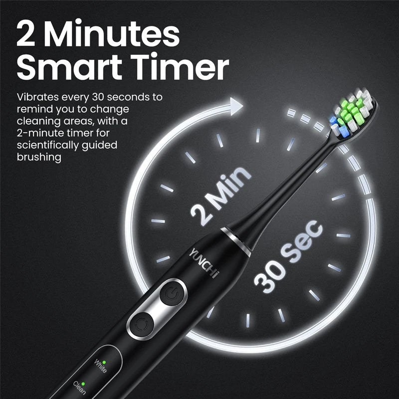Yunchi C3 Sonic Electric Toothbrush with 5 Modes and Replacement Heads