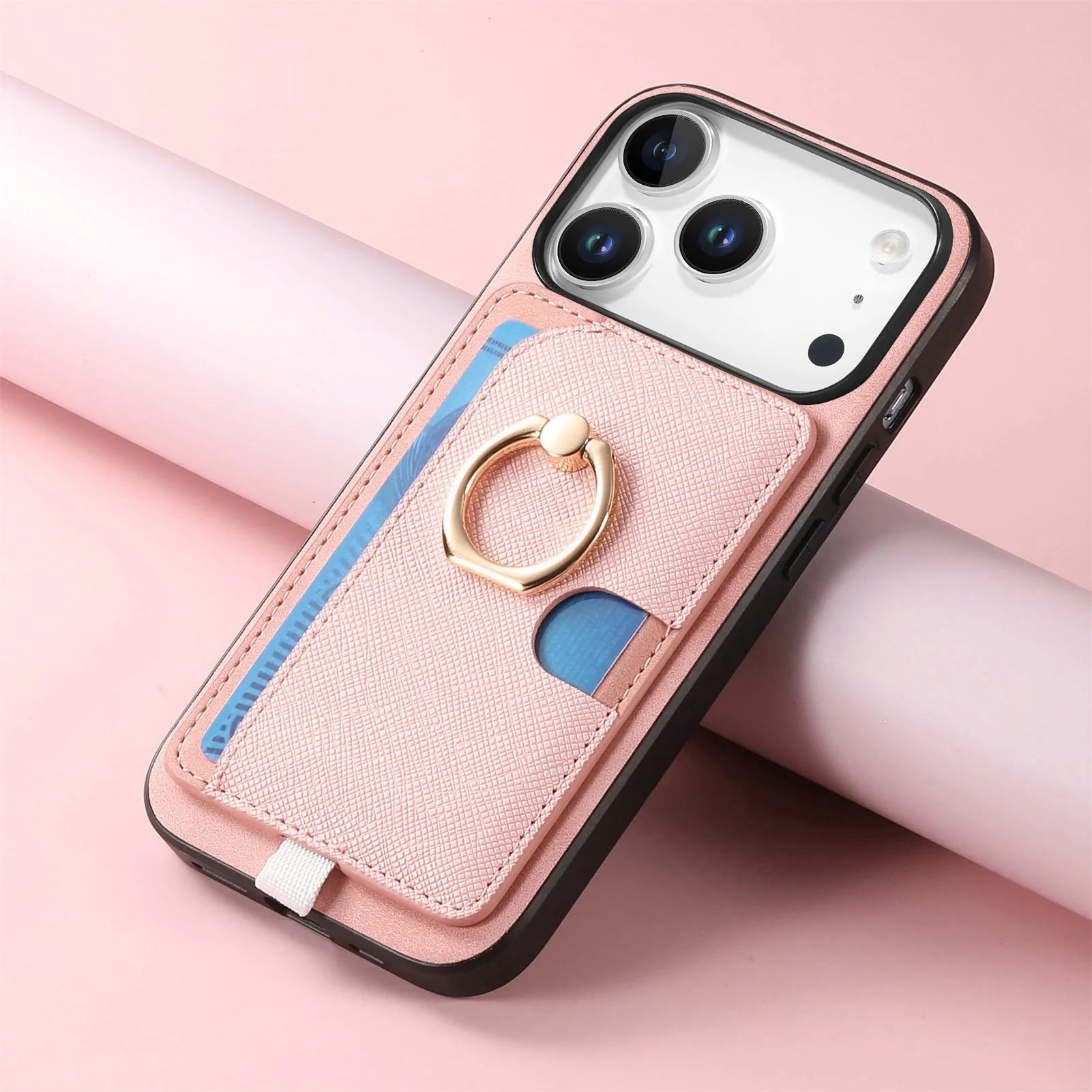 2-in-1 Detachable Leather Wallet Case with Card Slot & Ring Holder for iPhone 17 Series