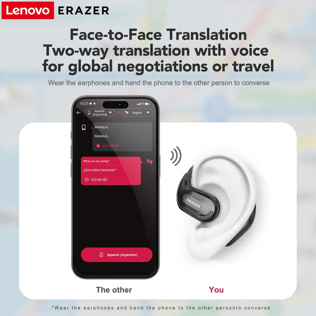 Lenovo Erazer XT66PRO AI Translator Bluetooth 5.4 Earphones with 90 Hour Battery Life