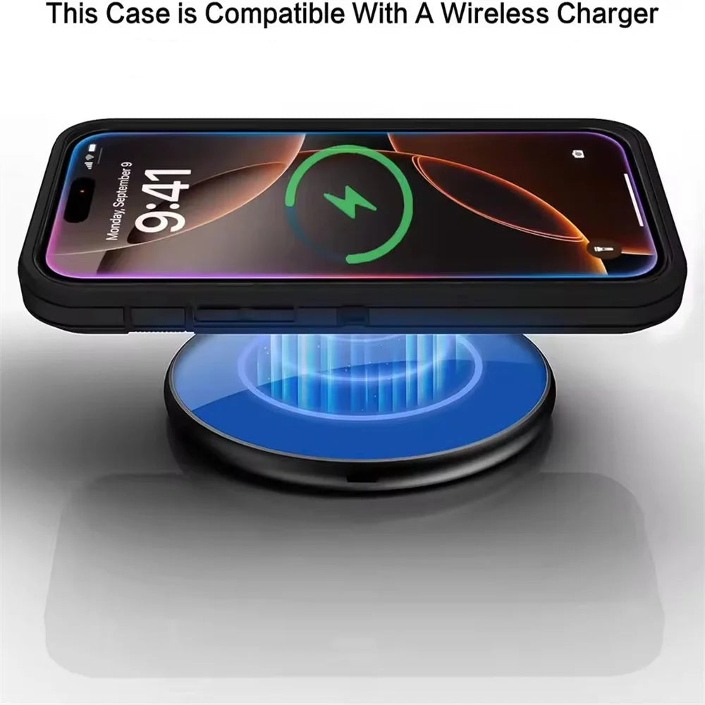 3-in-1 Hybrid Military-Grade Anti-Shock Case with Hard PC for iPhone 15 Series