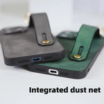 Sheepskin Leather Phone Case with Wrist Strap & Ring for iPhone 16 Series