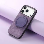 Skin-Feel Leather Case with 360° Rotating Ring for iPhone 17 Series