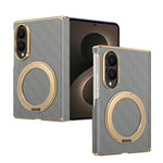 Luxury Textured Magnetic Leather Case with Kickstand for Samsung Galaxy Z Fold 8