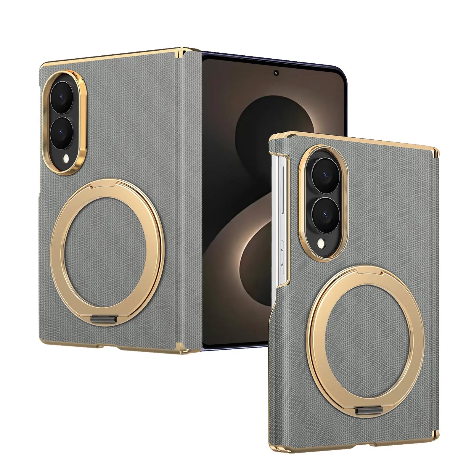 Luxury Textured Magnetic Leather Case with Kickstand for Samsung Galaxy Z Fold 8