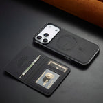 Premium Leather Detachable MagSafe Wallet Case with Dual Card Slots for iPhone 18 Series
