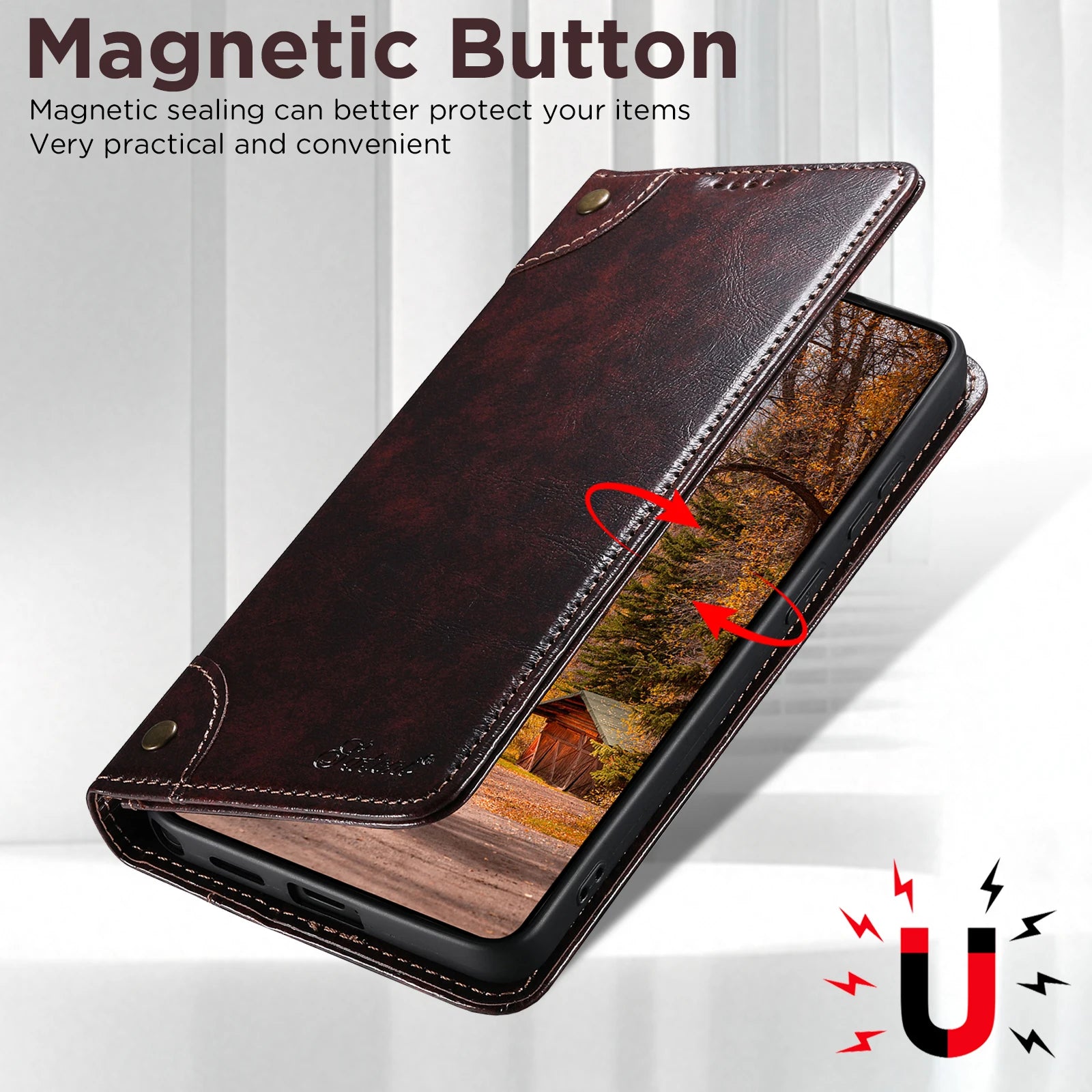Samsung Galaxy S26 Series Leather Wallet Case with Kickstand