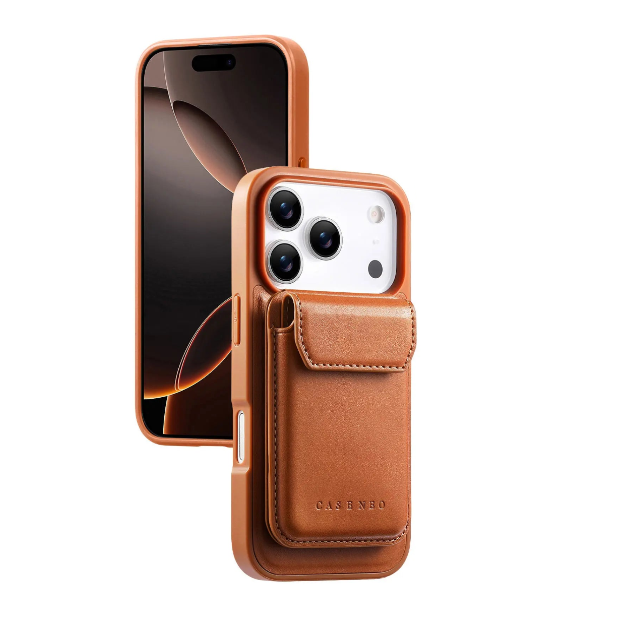 Shockproof Leather MagSafe Case with Detachable Card Holder for iPhone 17 Series