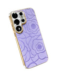 Diamond Large Window Camellia Flower Texture Phone Case For Samsung Galaxy S26 Series Shockproof Matte Cover