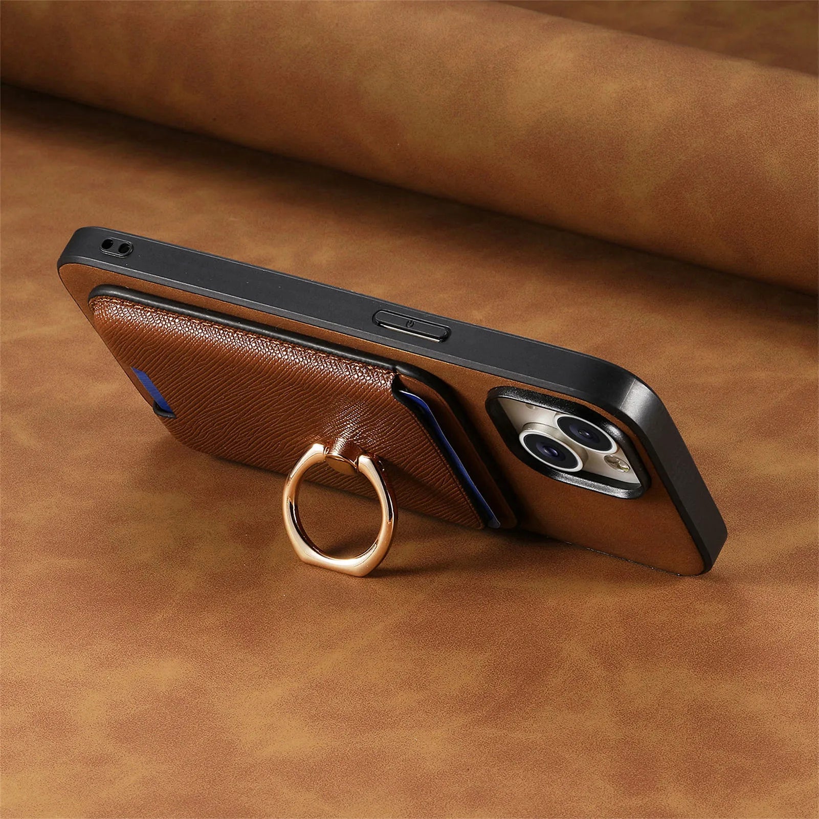 Premium Leather MagSafe Case with Detachable Card Slot for iPhone 17 Series