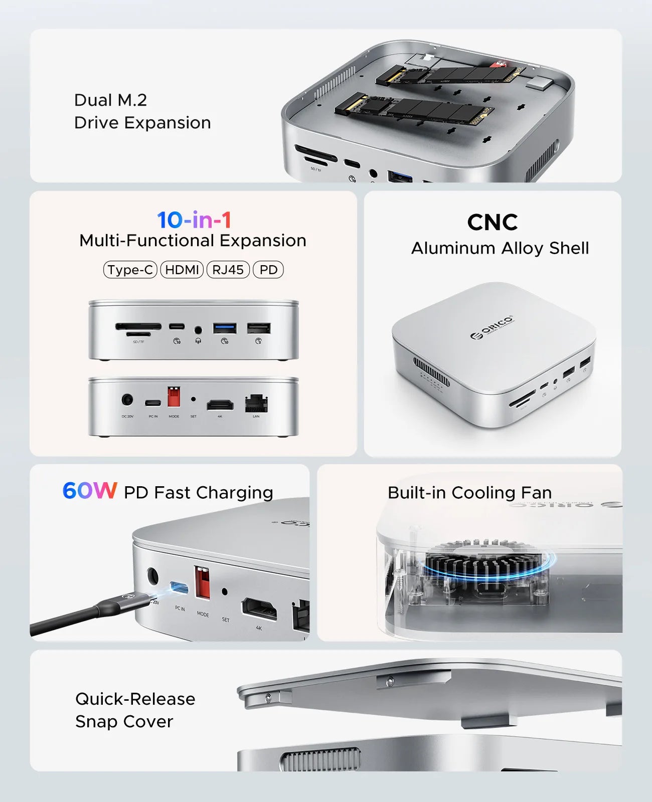 ORICO MR10 Dual M.2 SSD Enclosure & Docking Station