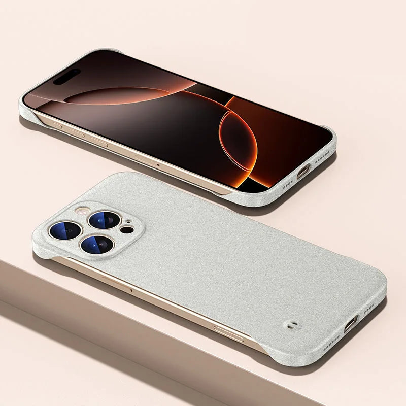 Sandstone Frameless Slim Matte Hard PC Case for iPhone 16 Series