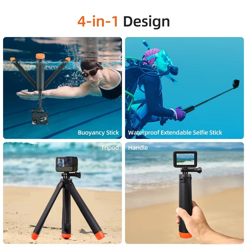 Floating Selfie Stick & Tripod for Action Cameras