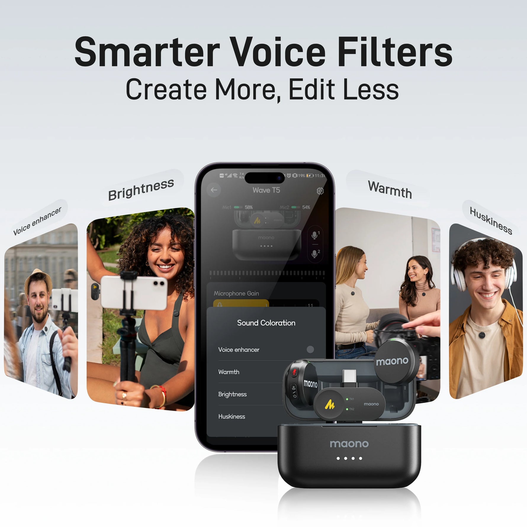 Maono Wave T5 Mini Wireless Lapel Microphone