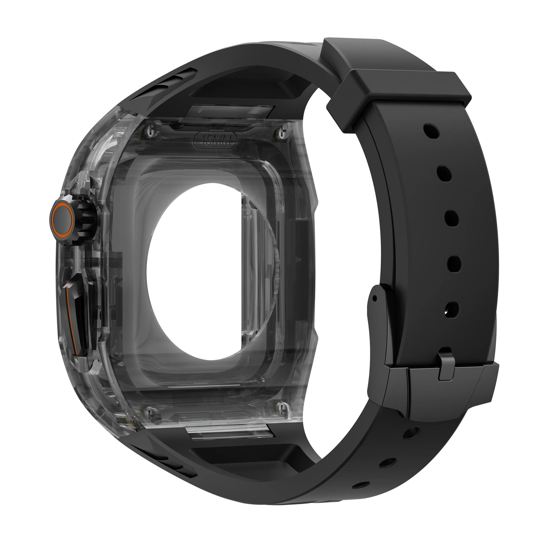 Luxury Transparent Case with Integrated Strap for Apple Watch