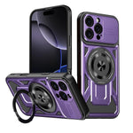 Heavy-Duty MagSafe Case with 360° Metal Ring Stand for iPhone 16 Series
