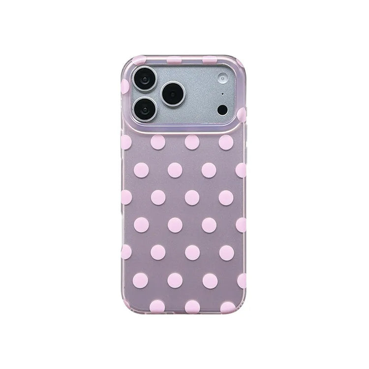 Translucent Polka Dot Case with Raised Camera Frame for iPhone 18 Series