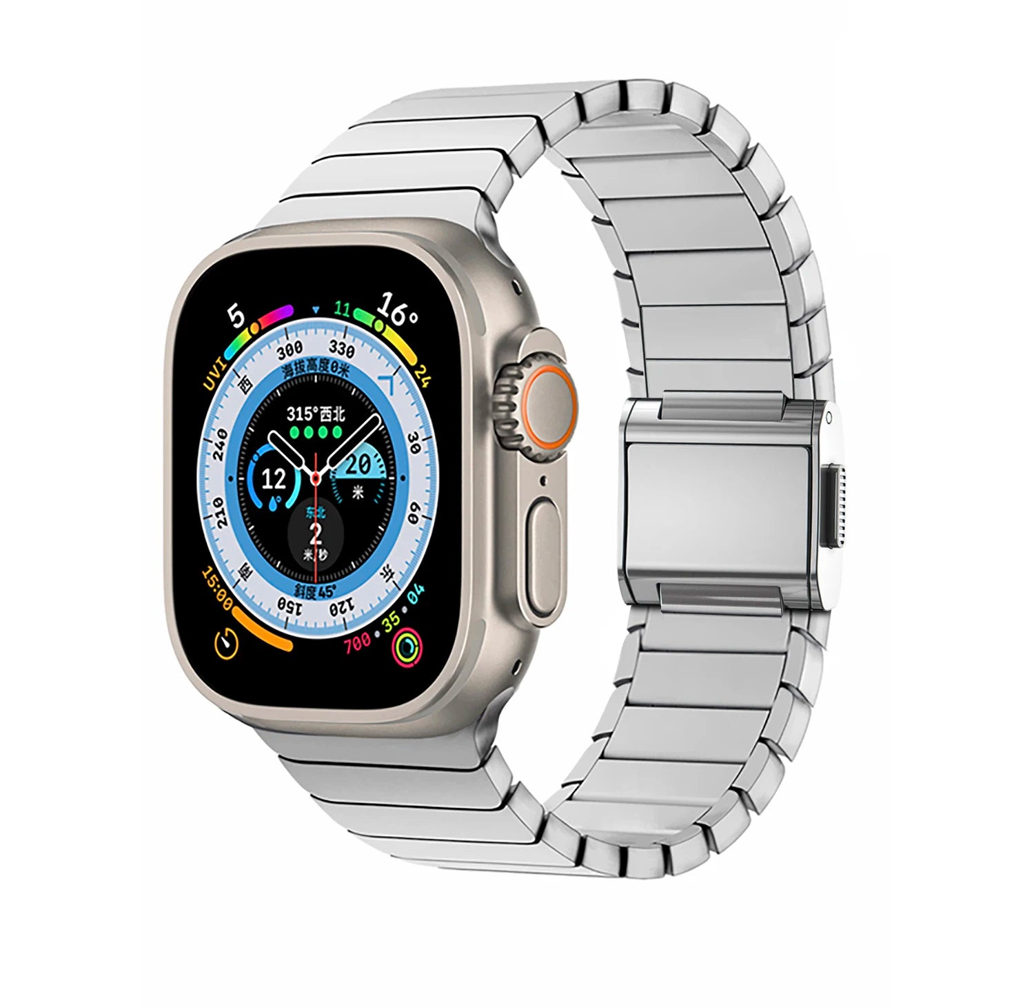 Durable Titanium Metal Band with Magnetic Buckle for Apple Watch