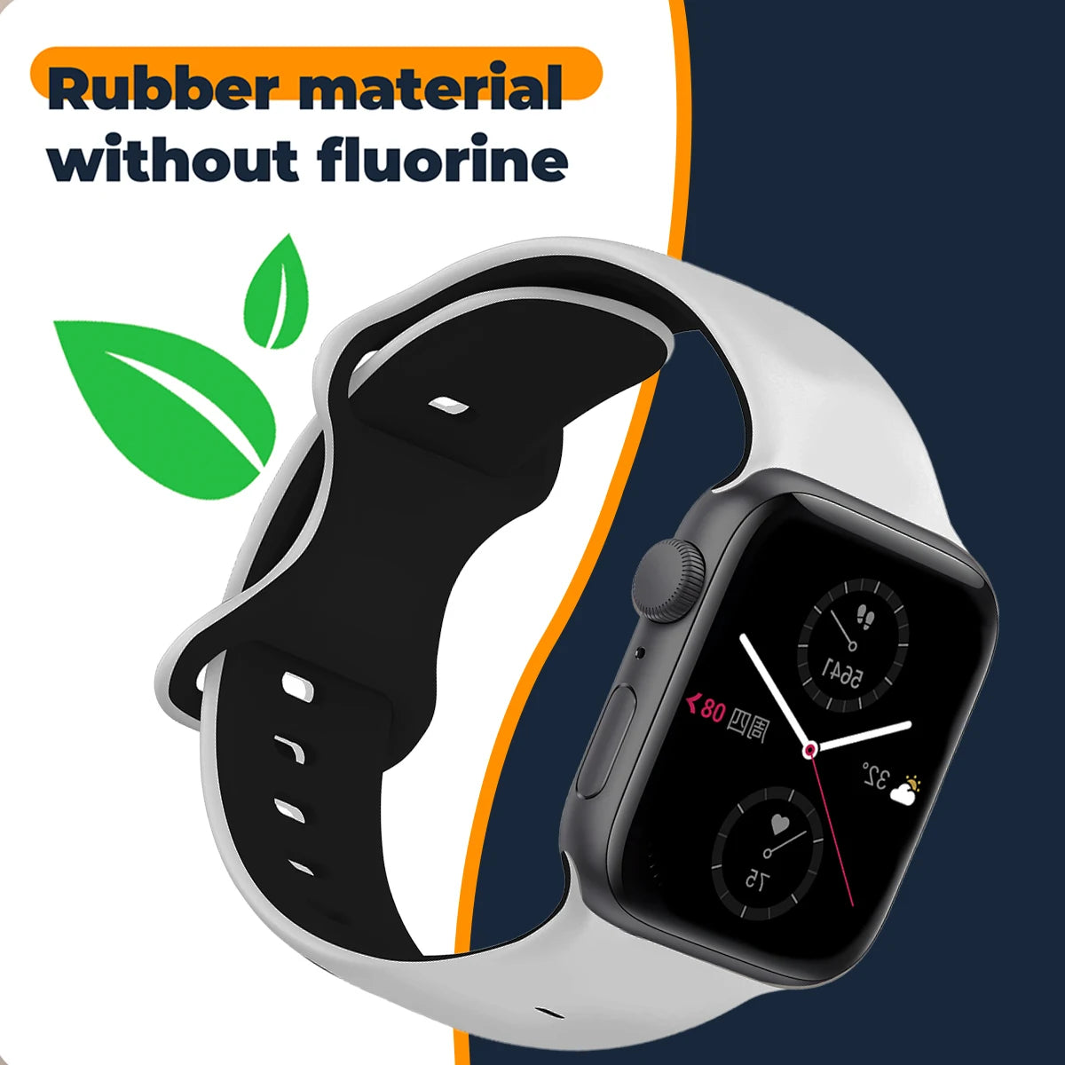Two-Tone Silicone Strap for Apple Watch