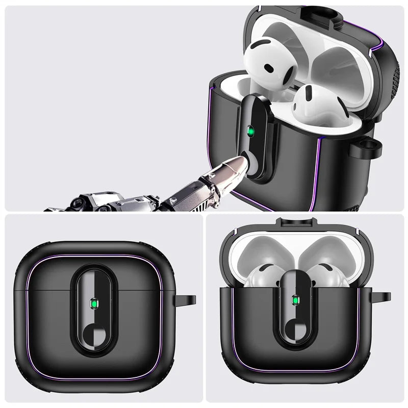 Shockproof Padded Case with Metal Carabiner Clip for AirPods 3