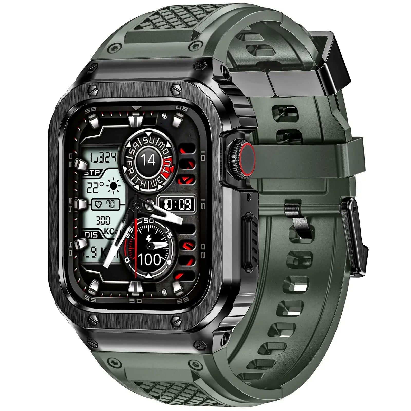 Protective Metal Bumper Case with Rubber Band for Apple Watch