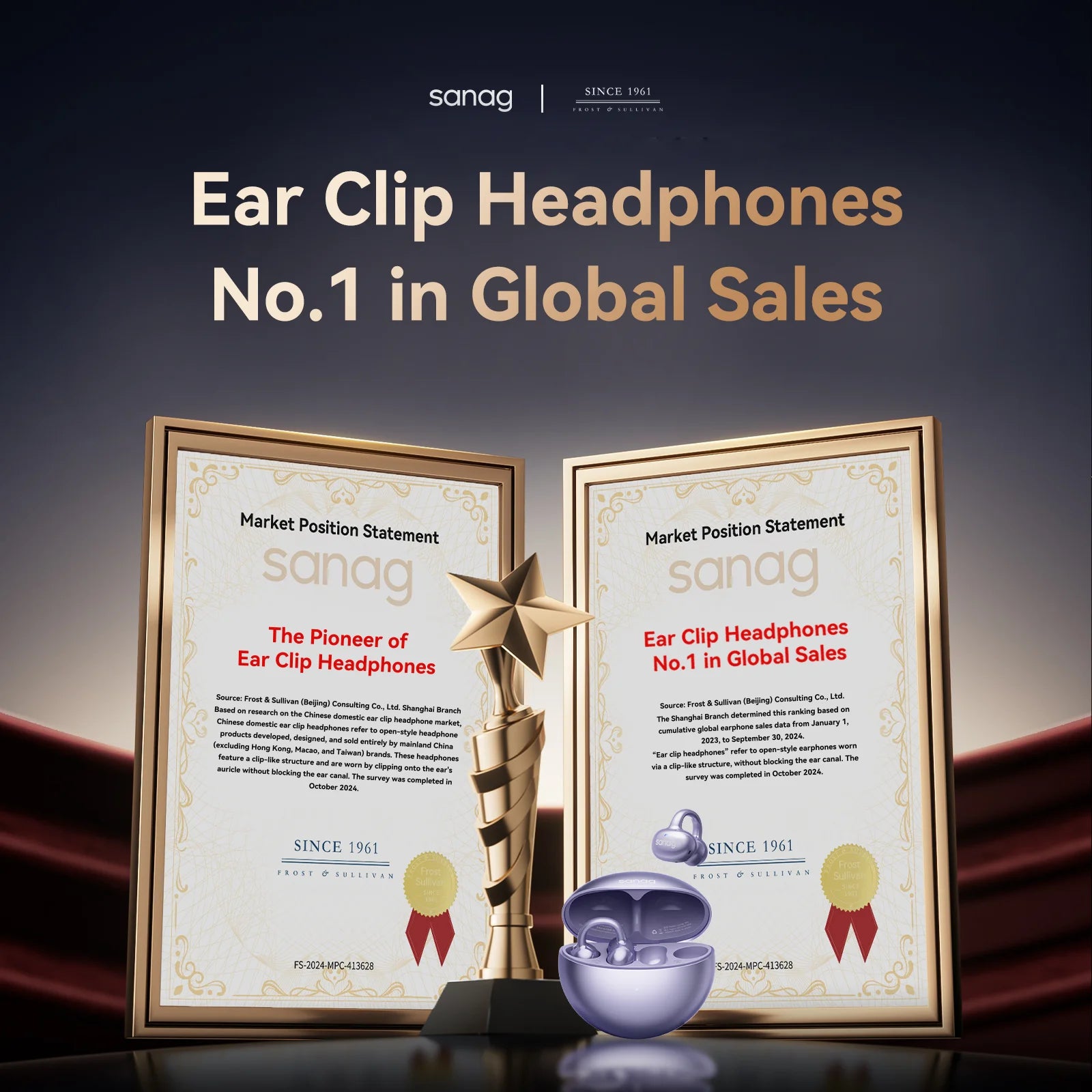 Sanag S6S Premium Open-Ear Wireless Sport Earphones with 3D Surround Sound